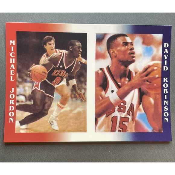 Michael Jordan Chicago Bulls 1984 USA Olympics David Robinson RARE ODDBALL - Picture 1 of 2